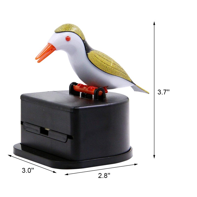 Jucaifu Little bird toothpick dispenser, creative push-type toothpick bird dispenser, toothpick holder. (gold) - Image 3